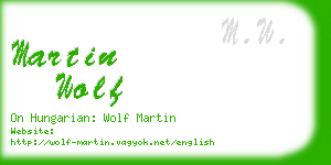 martin wolf business card